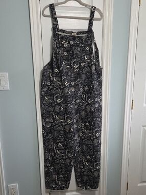 Lucy & Yak Black and White Graphic Overalls